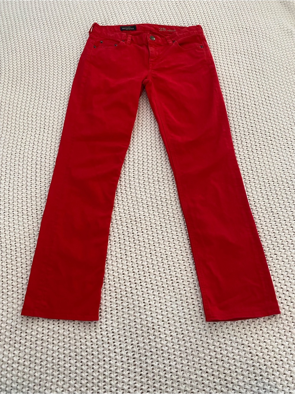 J.Crew Matchstick Red Slim Straight Pants Size 28 Regular - Picture 3 of 12